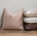 EMEMA Euro Sham Decorative Linen Throw Pillow Covers 24x24 Inch Pink - Image 5