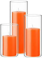 Shihanee 3 Pillar Candle and Holder, S, Orange by Shihanee