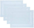 Solino Home 100% Pure Linen Placemats Blue Hemstitch, 14 x 19 in, Set of 4 by SolinoHome
