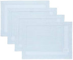 Solino Home 100% Pure Linen Placemats Blue Hemstitch, 14 x 19 in, Set of 4 by SolinoHome