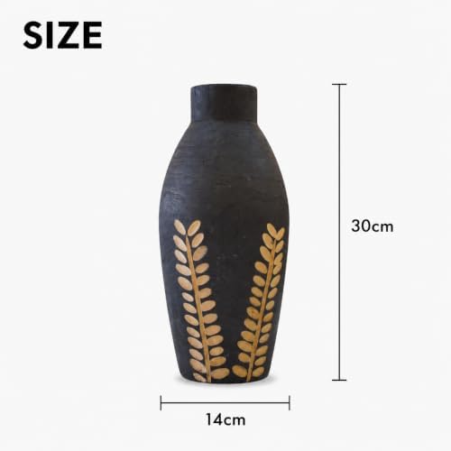 Home Decor Ikebana Vases For Centerpieces,Wood Flower Vase For Living Room Decor，Black Boho Bookshelf Desk Entry Way Coffee Table Decor,Kitchen Office Laundry Bedroom Decor Aesthetic Vases For Flowers - Image 6