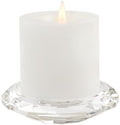 Crystal Candle Holders, Pillar Candlestick Decorations for Home Party Dinner Christmas Wedding, Suitable for Large Cylindrical Candles Hand-Cut 4.3'' X 1'' Clear by Marvala