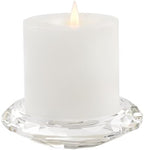 Crystal Candle Holders, Pillar Candlestick Decorations for Home Party Dinner Christmas Wedding, Suitable for Large Cylindrical Candles Hand-Cut 4.3'' X 1'' Clear by Marvala