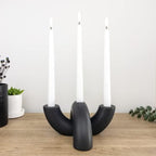 Taper Candle Holder Set - Candle Stick Holders for Dining Room Table, Entryway Table, or Fireplace Mantel - Modern Candelabra Home Decor (Black) - Image 5
