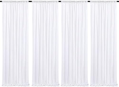 White Sequin Backdrop Curtains,4 Panels 2FTx8FT Glitter Wedding Backdrop by SoarDream