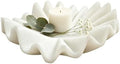 Marble White Stone Decorative Bowl, 10 Inch Modern Ruffled Wavy Tray Decor by CozyVilla