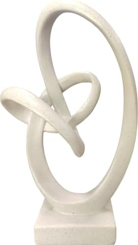 10.24" Modern Abstract Ribbon Decorative Sculpture, Knot Sculptures,Home Decor,Coffee Table Statues,Dining Living Room Desk Decor (Light Gray) by LAIKEARTS