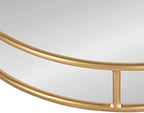 Kate and Laurel Felicia Modern Glam Metal Nesting Trays | Decorative Round Shape with Handles and Mirror Surface, Set of 2, Gold - Image 3
