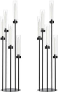 2Pcs 39.8'' Tall Black Candle Holder with Acrylic Shades for Halloween by WeddingPartyDecoration