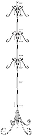 Haute Decor Adapt Adjustable Metal Christmas Stocking Tree Stand, Adjustable Configurations, Hang up to 12 Holiday Stockings (Black, 12 Hooks) - Image 3