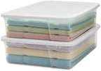HOMZ Clear Plastic Storage Bins w/Snaplock Lids, 28 Qt, White, 2 Pack by Homz