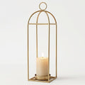 22.2" Outdoor Decorative Lanterns, Metal Candle Lanterns, Farmhouse Lantern Decor, Antique Gold Iron Lantern Candle Holders for Fireplace Mantel, Table Centerpiece,Home Decor by SHOHAYTO