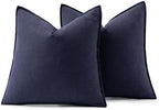 MIULEE Decorative Linen Pillow Covers 20x20 Inch Navy - Image 6