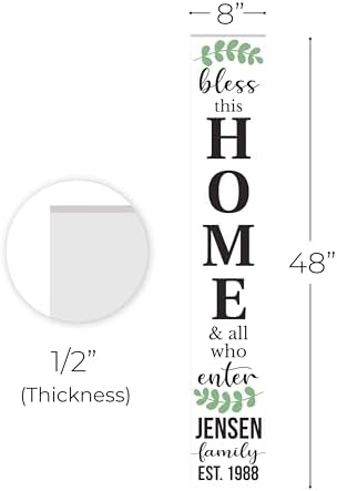 Personalized Welcome Sign for Front Door, Custom Welcome Sign for Porch Outdoor Welcome Home Decorations, 48"x8" PVC Sign (Design 25) - Image 5