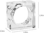 kitCom Mini Napkin Rings Set of 8 Square-Shaped, Crystal Napkin Ring for Thanksgiving, Christmas, Family Gathering, Wedding Reception, Clear with Gift Box - Image 2