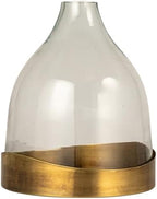 Creative Co-Op Sophisticated Glass Cloche with Metal Tray, Clear and Antique Brass - Image 3