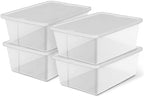 HOMZ Snaplock, Small Clear Plastic Storage Organizer Bins w/Lids, 4 Pack by Homz