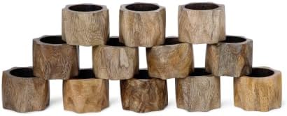 Lightnpro Natural Wooden Decorative Napkin Rings Set of 12, Serviette Napkin Rings Bulk for Party Decoration, Table Top Décor for Dinning Table, Everyday, Christmas, Easter Family Gatherings by Lightnpro