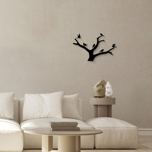 GlintHome Outdoor Metal Wall Art Sculptures - Birds on Branch Silhouette Wall Decor Hanging Wall Sculpture for Home Balcony Garden - Image 5