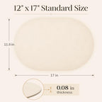 Homaxy Oval Heat Resistant Placemats Set of 8, Beige - Image 5