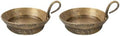4" Wide Set of 2 Cast Iron Candle Holder with Handle in Rustic Gold for Pillar with Handle, Pillar Candle Holder, Farmhouse Vintage Style, for Mantels, Tabletops, Centerpieces, Entryways by Unknown