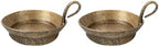 4" Wide Set of 2 Cast Iron Candle Holder with Handle in Rustic Gold for Pillar with Handle, Pillar Candle Holder, Farmhouse Vintage Style, for Mantels, Tabletops, Centerpieces, Entryways by Unknown