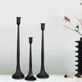 Black Taper Candle Holders Set of 3, Tall Candlesticks by Unknown
