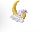 Inflatable Islamic 5FT Eid Al Adha Mubarak Crescent and Lamb. Eid Blow Up Yard Decorations for Home Holiday Party Indoor, Outdoor, Yard, Garden, Lawn Decor. with LED Lights and Eid Mubarak Printed. - Image 3