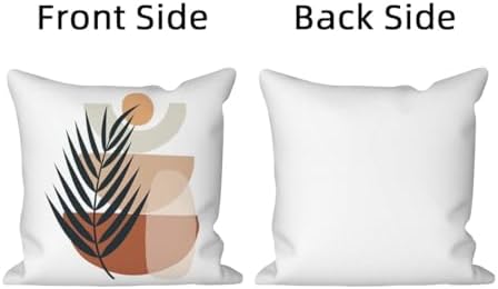 Boho Abstract Throw Pillow Covers 24"x24" Set of 4, Plant Leaves Geometric Minimalist Aesthetic Pillowcase for Sofa Chair Couch Bed Living Room Office Garden Patio Farmhouse Decorative - Image 7
