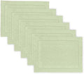 Solino Home 100% Pure Linen Placemats Green Hemstitch, 14 x 19 in, Set of 6 by SolinoHome