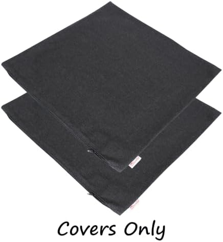 Outdoor/Indoor Sunbrella Throw Pillows Square Set of 2 Pieces 16 inch x 16 inch Spectrum Carbon - Cover Only, Insert Not Included - Image 2