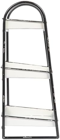 Creative Co-Op Heavily Distressed White 3-Tier Metal Tray with Black Frame & Rim - Image 4