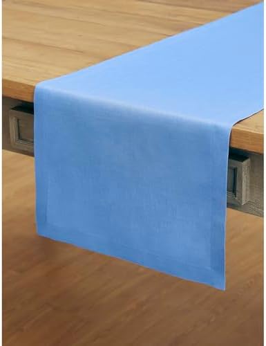 Solino Home 100% Pure Linen Table Runner Provence Blue, Fete 14 x 108 in - Image 2