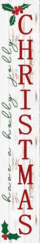 Merry Christmas Porch Leaner Sign Christmas Front Door Decor Sign 8"x48" Christmas Tall Porch Sign Farmhouse Christmas Sign by Unknown
