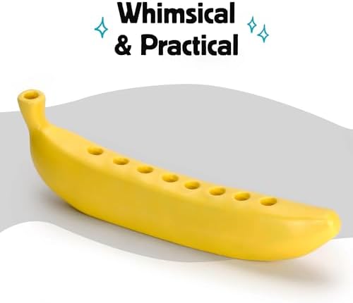 Kikkerland Novelty Ceramic Banorah™ – Menorah for Hanukkah, Chanukah Candle Holder – Fun, Banana Themed Menorah - Image 2