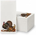 Guest Towel Printed Airlaid Linen-Feel Disposable Hand Towels for Thanksgiving Fall Holiday Party Buffet & Dinner (64, Autumn Abundance) by Unknown