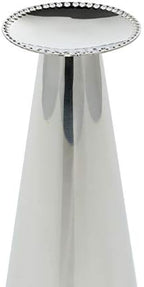 Deco 79 Candle Holder, S/2 9", 11" H, Silver - Image 4