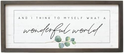 Simply Said, INC Farmhouse Frames What a Wonderful World Wooden Sign, Rustic Framed Wall Art, Inspirational Farmhouse Home Decor, 10 x 24 Inch - Image 6