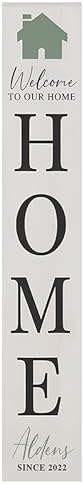 Personalized Welcome Sign for Front Door, Custom Welcome Sign for Porch Outdoor Welcome Home Decorations, 48"x8" PVC Sign (Design 9) - Image 2