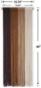 TANNCOY Boho Macrame Wall Hanging, Hand-Dyed Cotton, Brown, 15.75 x 40 in - Image 5