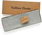 Solino Home 100% Linen Placemats Chambray Grey, Athena 14 x 19 in, Set of 4 - Image 3