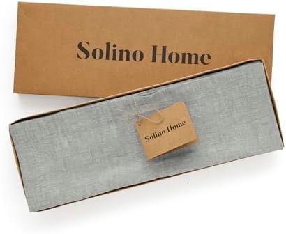 Solino Home 100% Linen Placemats Chambray Grey, Athena 14 x 19 in, Set of 4 - Image 3
