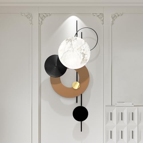 HEBOIX 22''Lx46''W Large Metal Wall Decor Modern Metal Wall Art 3D Wall Sculptures Handmade Wall Hanging Decoration for Living Room Dinning Room Bedroom Entryway Kitchen Office by HEBOIXHOMEDECOR