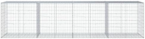 vidaXL Gabion Basket with Cover 157.5"x39.4"x39.4" Galvanized Iron - Image 5