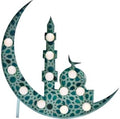 Moon Marquee Light - 12 Inch Crescent Moon Ramadan Decorations with Timer & USB Power | Elegant Ramadan & Eid Mubarak Decor for Home, Parties, Ramadan Essentials & Eid Celebrations, Green by Days+of+Eid+