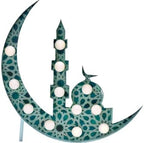 Moon Marquee Light - 12 Inch Crescent Moon Ramadan Decorations with Timer & USB Power | Elegant Ramadan & Eid Mubarak Decor for Home, Parties, Ramadan Essentials & Eid Celebrations, Green by Days+of+Eid+