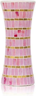 Pink Mosaic Glass Vase,11.8 Inch Mosaic Pink Vase for Living Room Bedroom Bouquets Wedding, Handmade Flower Vase for Home Decor by Faticdorr