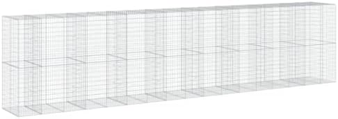 vidaXL Gabion Basket with Cover 334.6"x39.4"x78.7" Galvanized Iron - Image 5