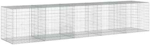 vidaXL Gabion Basket with Cover 196.9"x39.4"x39.4" Galvanized Iron by vidaXL