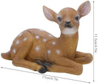 Cyrank Sika Deer Ornaments, 2pcs Sika Deer Statue Sculpture Ornaments Garden Sculpture Statue Garden Art Outdoor for Fall Winter Decor - Image 2